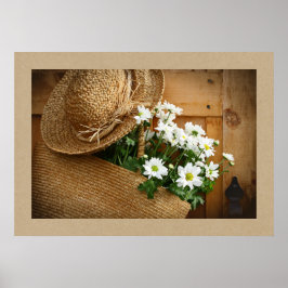 Strohhut und Daisies Fotografy Art Poster