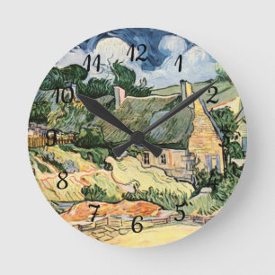 Strohhütte Hütten in Cordeville Vincent van Gogh Runde Wanduhr