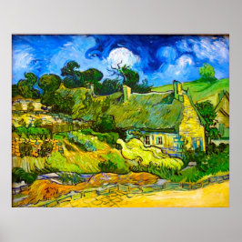 Strohhütten in Cordeville (van Gogh) Poster