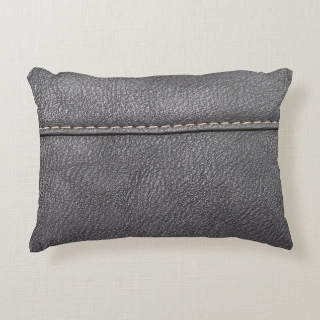 Strohraffinerie: Black Leather Luxury Dekokissen (Vorderseite)