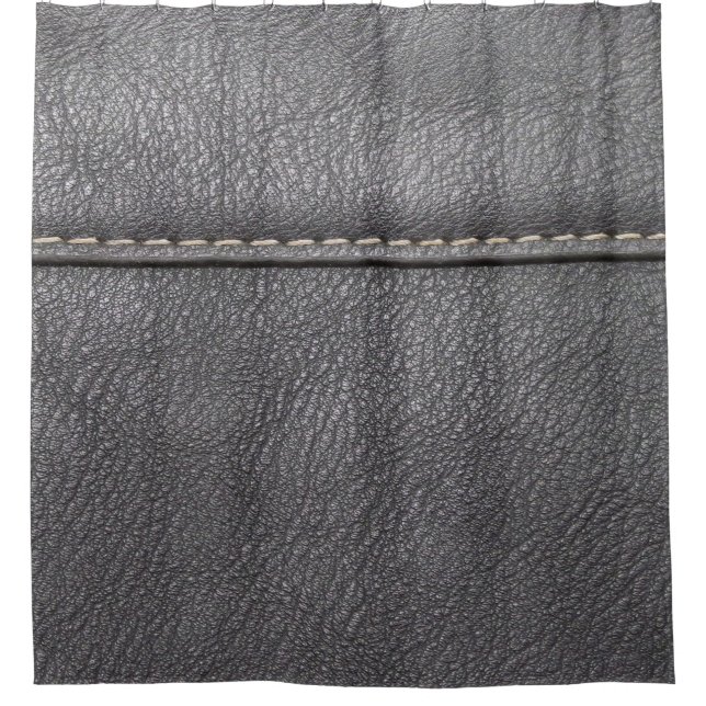 Strohraffinerie: Black Leather Luxury Duschvorhang (Vorderseite)