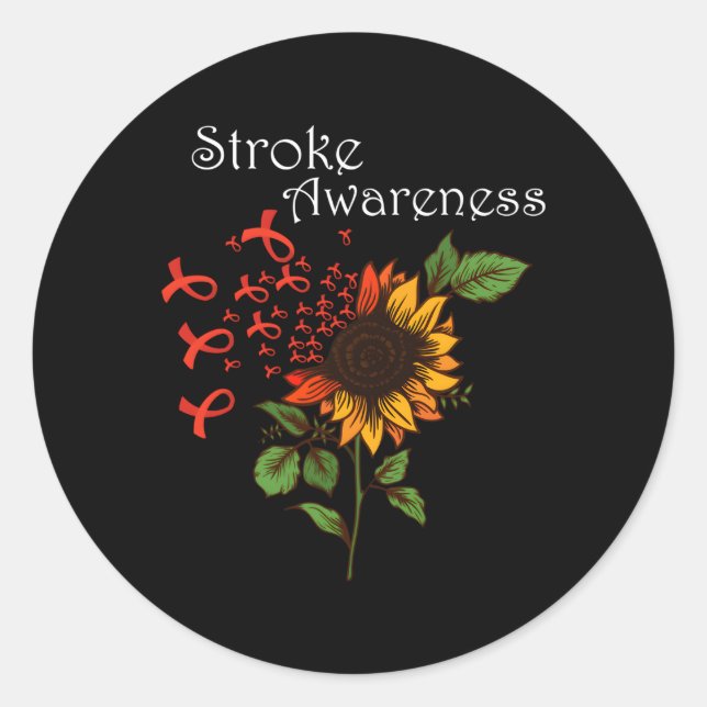 Stroke Awareness Stroke Survivor Stroke Runder Aufkleber (Vorderseite)