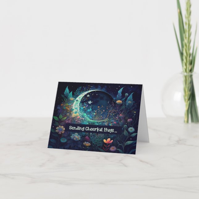 Stroke Get Well Card mit Stars Moon & Blume Karte (Vorderseite)
