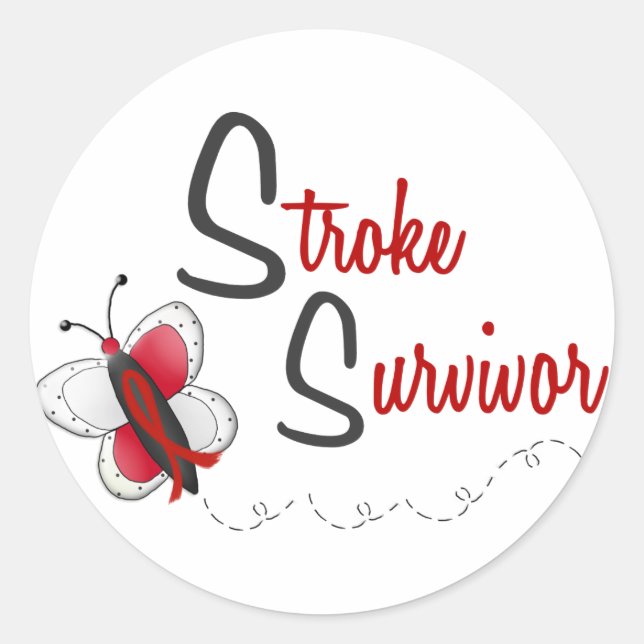 Stroke Survivor BUTTERFLY SERIES 2 Runder Aufkleber (Vorderseite)