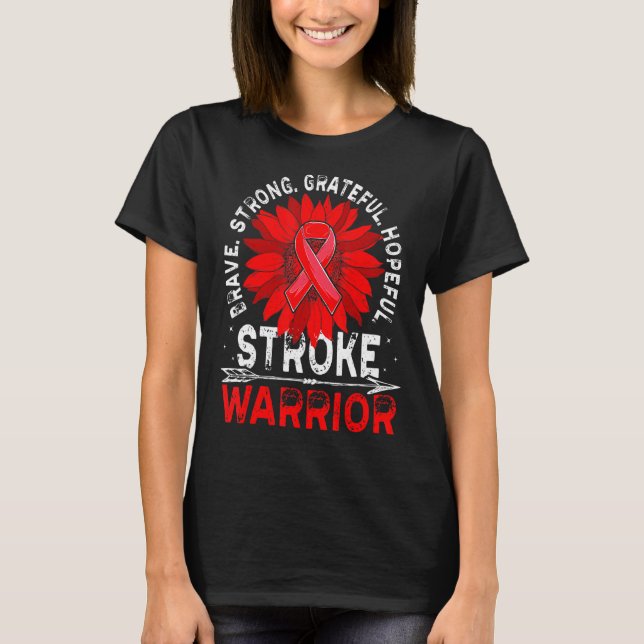 Stroke Warrior Stroke Bewusstseinsüberlebnis Red R T-Shirt (Vorderseite)