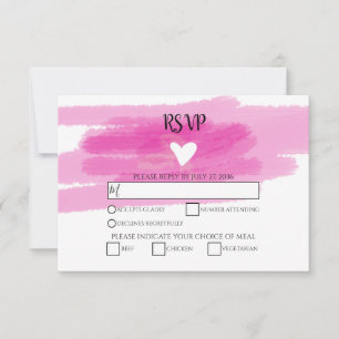 Strokes de peinture simple et cartes RSVP de maria