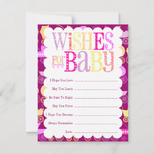 Stroller Chic "Wish for Baby" (Girly) Hinweiskarte