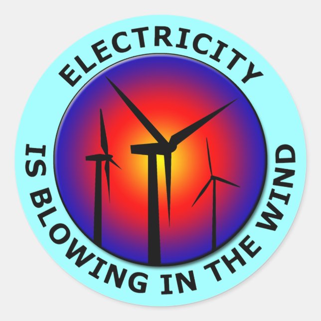 Strom bläst im Wind Runder Aufkleber (Vorderseite)