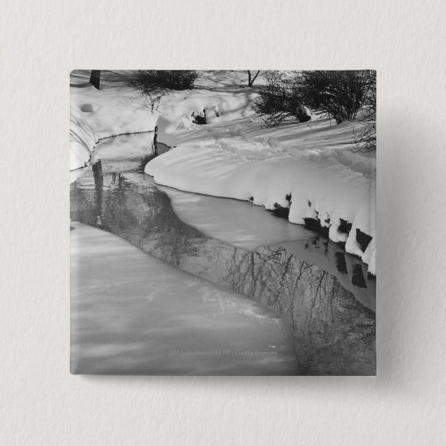 Strom im Winter B&W Button (Vorderseite)