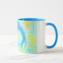 Ströme der Freude - kosmisches Aqua u. Zitrone Tasse