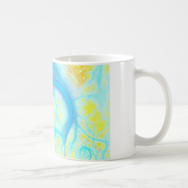 Ströme der Freude - kosmisches Aqua u. Zitrone Tasse (Rechts)