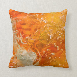 Ströme des Bewusstseins - orange Goldblasen Kissen
