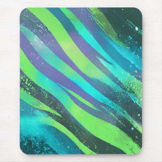 Strömende Farbwogen im Neonlicht Mousepad (Vorne)