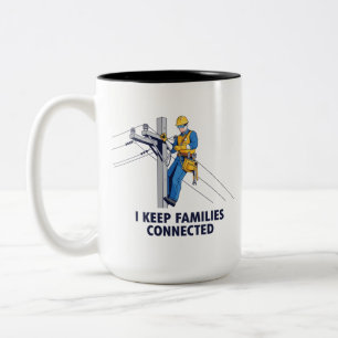 Stromleitungsheld der Gemeinschaft Zweifarbige Tasse