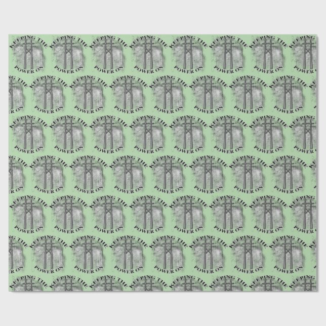 Stromleitungsmonteur Geschenkpapier (Flach)