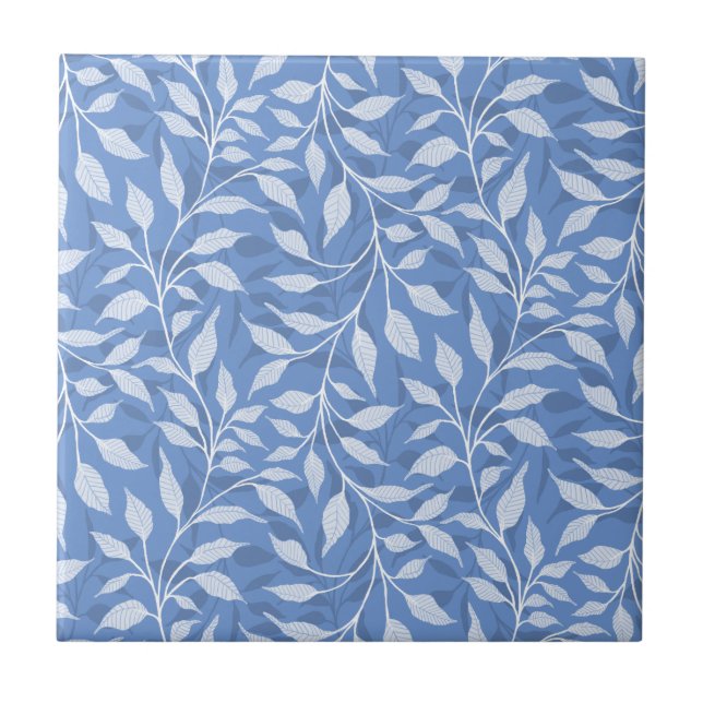 Strömung tanzender Blätter Design Delikate Foliage Fliese (Vorderseite)