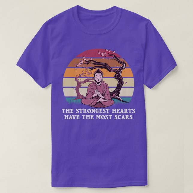 Stronengste Herzen haben die meisten Narben Retro  T-Shirt (Design vorne)