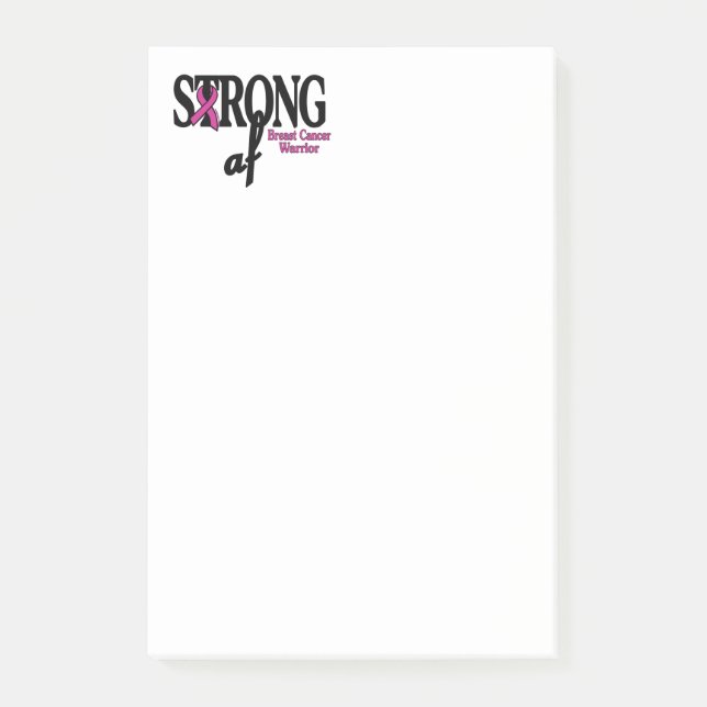 STRONG af.. Brustkrebs Post-it Klebezettel (Vorderseite)