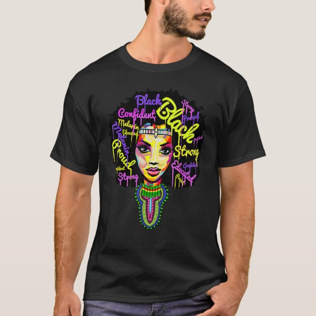 Strong African Queen for Women Proud Black History T-Shirt (Vorderseite)