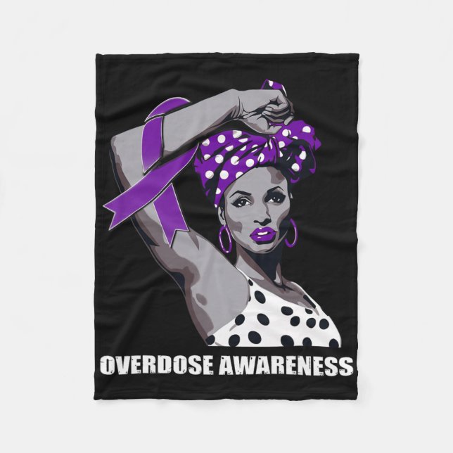 Strong Afro Mom Overdose Awareness  Fleecedecke (Vorderseite)