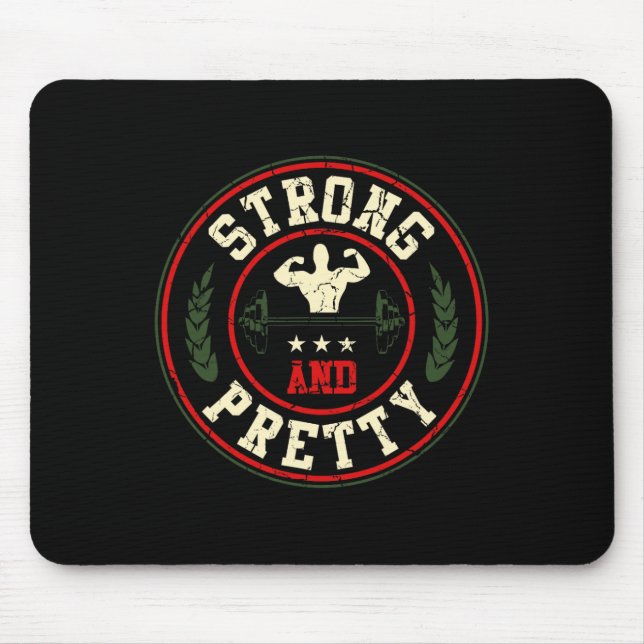 Strong and Hübsch Gym Workout Bodybuilding Barbell Mousepad (Vorne)