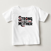 Strong as Mother Baby - Black & Pink Baby