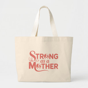 Strong as Mother Pink - Feminist Quote Öko Bag Jumbo Stoffbeutel