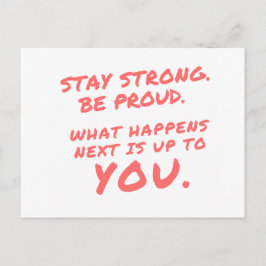 Strong Be Proud Inspiration Quotes Postcard bleibe Postkarte