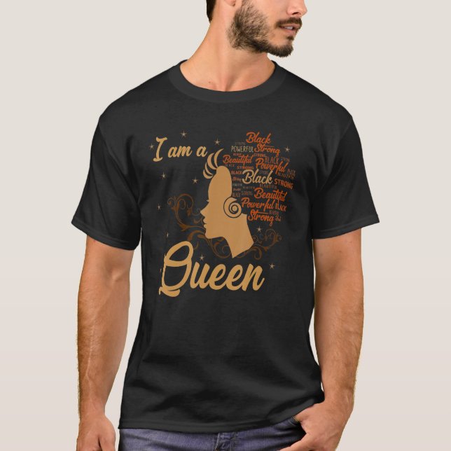Strong Black I'm a Queen African American Afro BLM T-Shirt (Vorderseite)