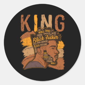 Strong Black King African American T-Shirt Natural Runder Aufkleber