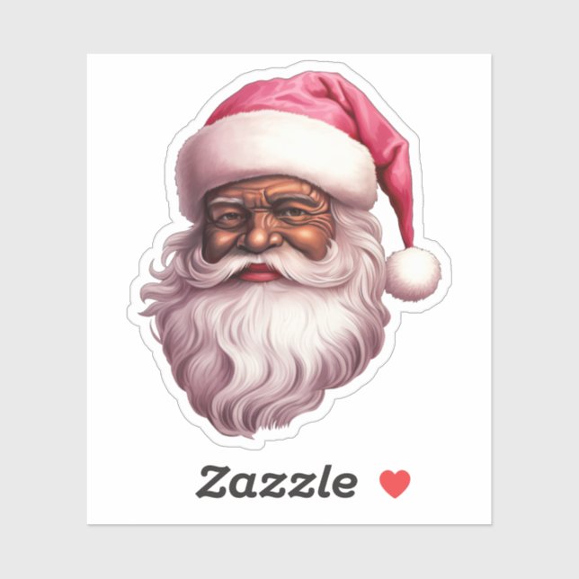 Strong Black Santa Melanin Chrismas Claus Men Aufkleber (Blatt)