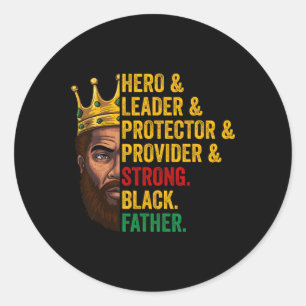 Strong Black Vater Hero Leader Afro African Fathe Runder Aufkleber