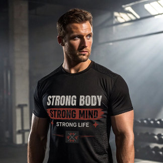 Strong Body Strong Mind Gym Motivations-T-Shirt | T-Shirt