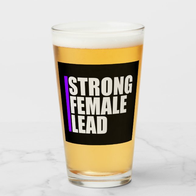 Strong Female Lead Feminist Empowerment Quote Logo Glas (Vorne (Gefüllt))
