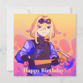 Strong girl Anime happy birthday Einladung