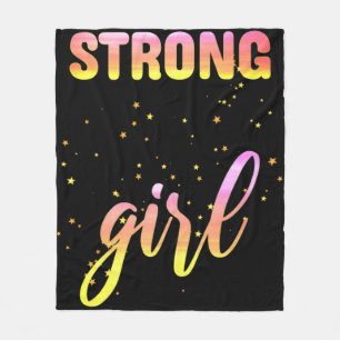 Strong Girl Pastel Star Fleecedecke