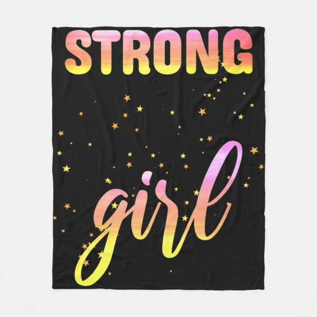 Strong Girl Pastel Star Fleecedecke (Vorderseite)