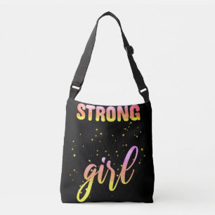 Strong Girl Pastel Star Tragetaschen Mit Langen Trägern