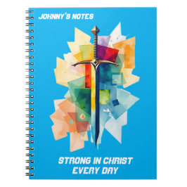 Strong in Christ - Custom Sword Warrior Notebook Notizblock
