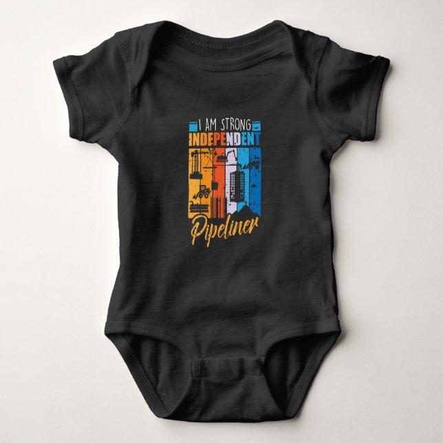 Strong Independent Pipeliner Funny Pipefitter Baby Strampler (Vorderseite)
