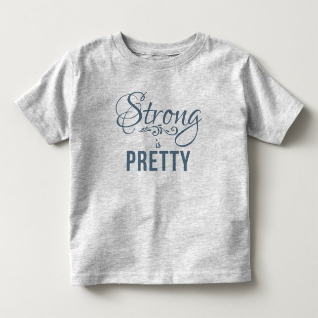 Strong is Hübsch GreyBlue Kids T Kleinkind T-shirt (Vorderseite)