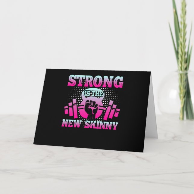 Strong Is The New Skinny Workout Quotes Karte (Vorderseite)