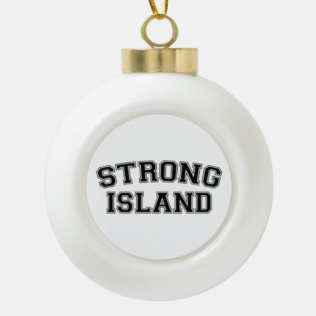 Strong Island, NYC, USA Keramik Kugel-Ornament (Vorderseite)