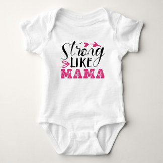STRONG LIKE MAMA, BABY T-SHIRT DESIGN BABY STRAMPLER