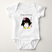 Strong Little Lady Niedlich Pinguin Baby Bodysuit