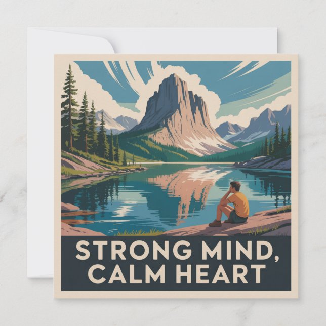 Strong Mind, Calm Heart Dankeskarte (Vorderseite)