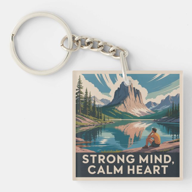 Strong Mind, Calm Heart Schlüsselanhänger (Vorderseite)