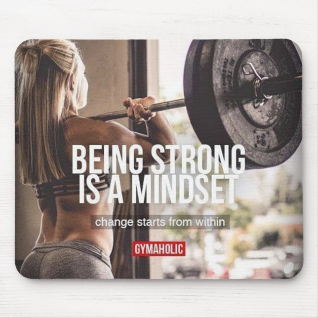 Strong Mindset - Women's Fitness Inspirational Mousepad (Vorne)