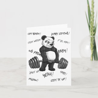 Strong Panda Deadlift Shirt Man Bodybuilder Bear P Karte