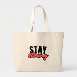 Strong Quotes Motivierend Typografie bleibe Jumbo Stoffbeutel